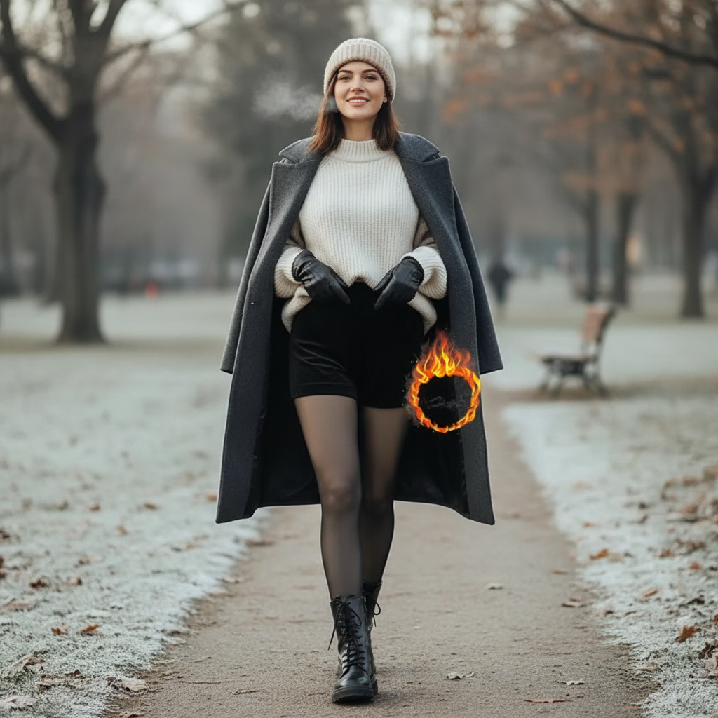 Thicken Thermal Stockings For Women Winter Velvet High Waist Elastic Sexy Translucent Pantyhose Female Thermal Tights Leggings