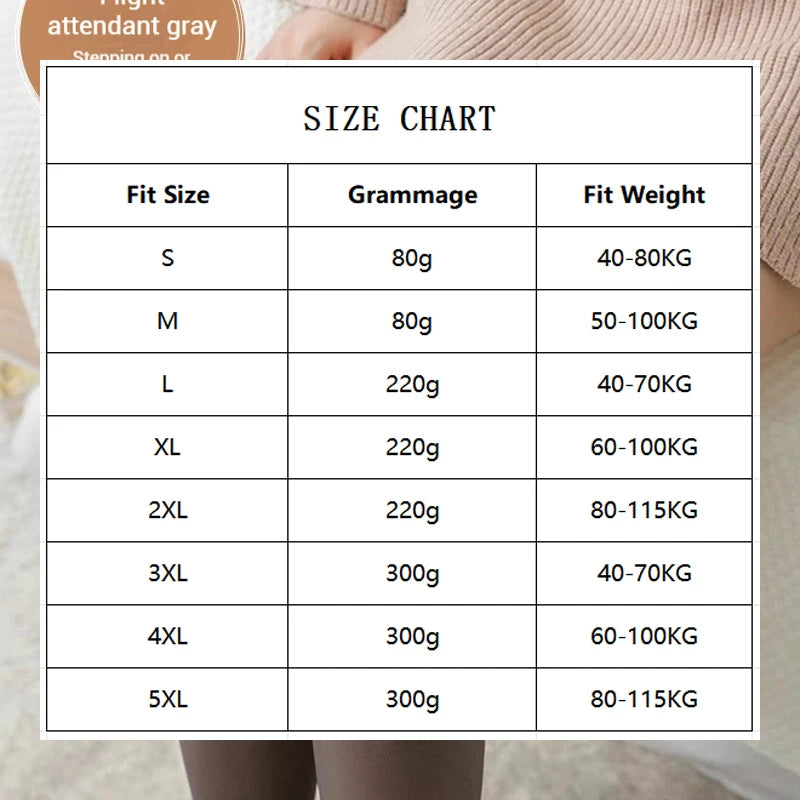 Thicken Thermal Stockings For Women Winter Velvet High Waist Elastic Sexy Translucent Pantyhose Female Thermal Tights Leggings