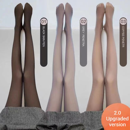Thicken Thermal Stockings For Women Winter Velvet High Waist Elastic Sexy Translucent Pantyhose Female Thermal Tights Leggings
